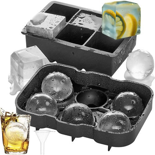 Silikonski Kalupi 2u1 za XXL Kocke i Kuglice, Sivi