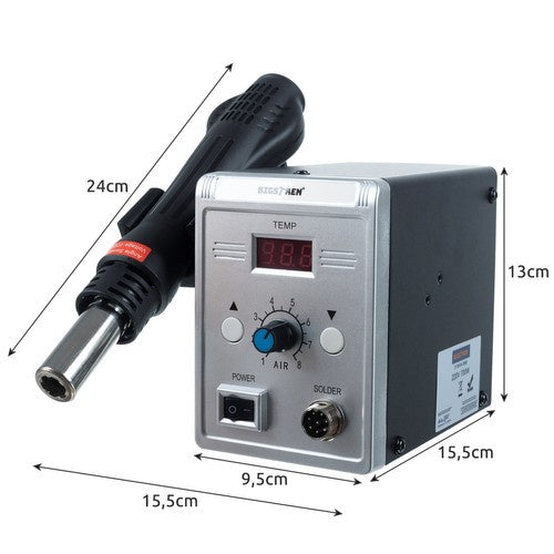 Stanica za Lemljenje Vrućim Zrakom 700 W s LCD Prikazom i 3 Mlaznice