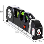 Laserska Libela s Mjerom 250 cm i Tri Libele, Crvena, 18 x 6 x 3 cm