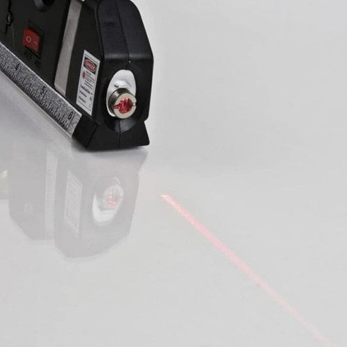 Laserska Libela s Mjerom 250 cm i Tri Libele, Crvena, 18 x 6 x 3 cm