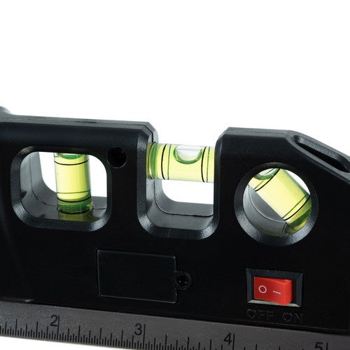 Laserska Libela s Mjerom 250 cm i Tri Libele, Crvena, 18 x 6 x 3 cm