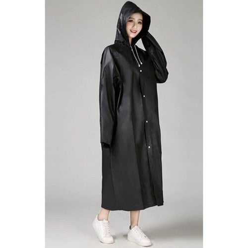 Univerzalni Crni Kišni Ogrtač s Kapuljačom 145 x 70 cm