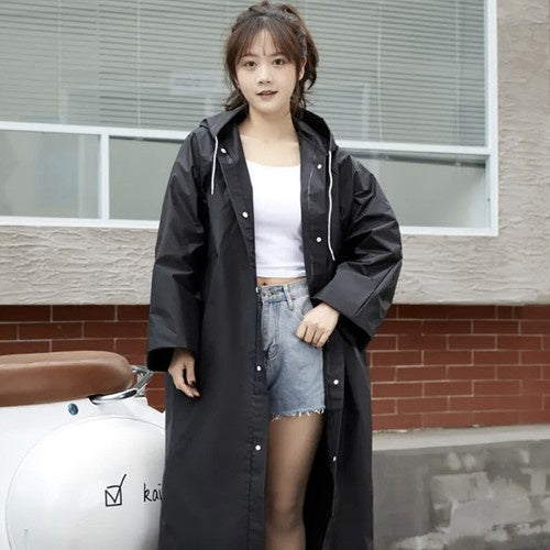 Univerzalni Crni Kišni Ogrtač s Kapuljačom 145 x 70 cm