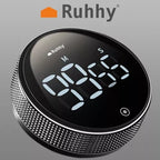 Elektronički Kuhinjski Timer s LED Zaslonom i Magnetom, Crni, 7.7x7.7x2.6 cm