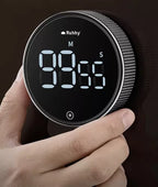 Elektronički Kuhinjski Timer s LED Zaslonom i Magnetom, Crni, 7.7x7.7x2.6 cm