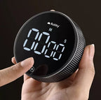 Elektronički Kuhinjski Timer s LED Zaslonom i Magnetom, Crni, 7.7x7.7x2.6 cm
