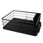 Stalak za Sušenje Posuđa s Odljevom 44 x 31.5 x 13.5 cm Crni
