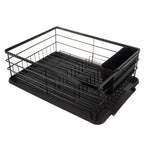 Stalak za Sušenje Posuđa s Odljevom 44 x 31.5 x 13.5 cm Crni
