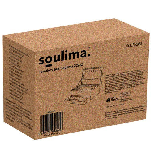 Elegantna Crna Kutija za Nakit 11.5 x 24.5 x 17.5 cm s Ključem