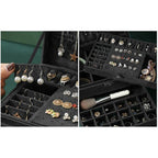 Elegantna Crna Kutija za Nakit 11.5 x 24.5 x 17.5 cm s Ključem