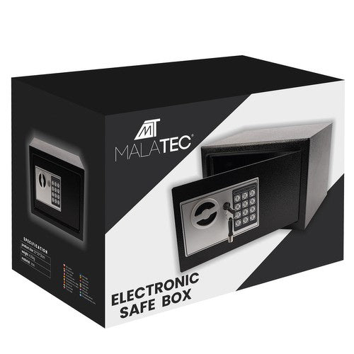 Elektronski Sef s Kodom i Ključem 20 x 31 x 20 cm Crni 10l