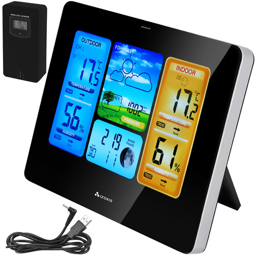 Bežična Meteo Stanica s LCD Ekranom i Vanjskim Senzorom 17.5x7x13cm