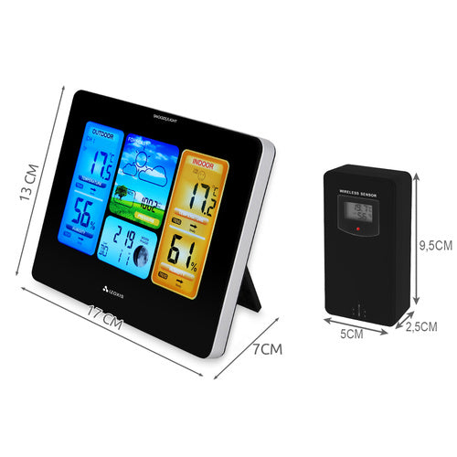 Bežična Meteo Stanica s LCD Ekranom i Vanjskim Senzorom 17.5x7x13cm