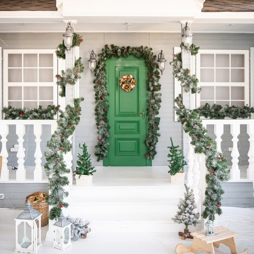 Božićna Girlanda za Bor 100 cm s Umjetnim Češerima i Crvenim Kuglicama