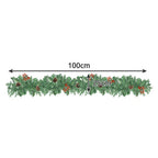 Božićna Girlanda za Bor 100 cm s Umjetnim Češerima i Crvenim Kuglicama