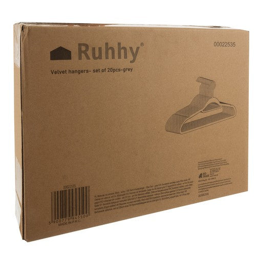 Baršunaste Vješalice za Odjeću 20 Komada 22.5 x 45 x 0.6 cm Sive