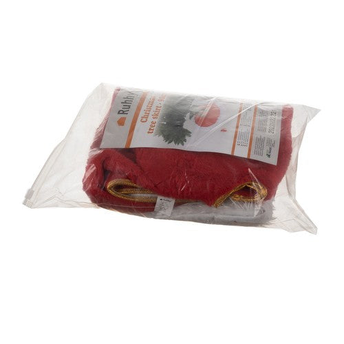 Božićna Prostirka za Bor 90 cm Crveno-Bijelo-Zlatna