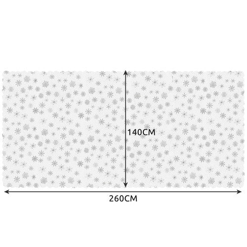 Božićni Stolnjak 260x140 cm Bijelo-Srebrni sa Snježnim Pahuljama