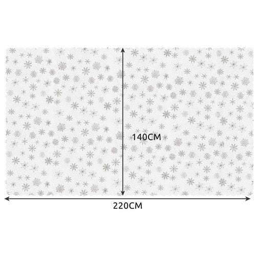 Božićni Stolnjak Bijeli sa Srebrnim Pahuljama 220x140 cm
