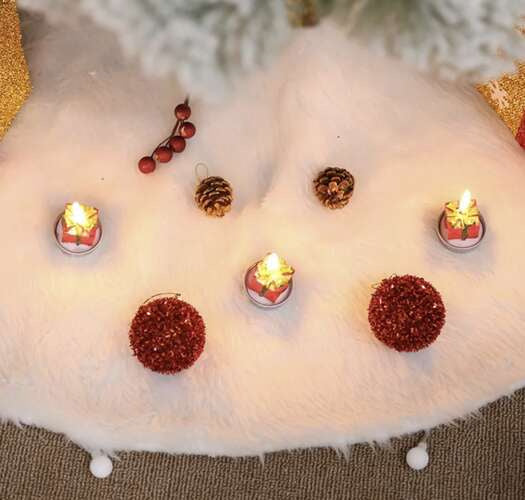 Bijeli Tepih za Ispod Božićnog Bora 120 cm