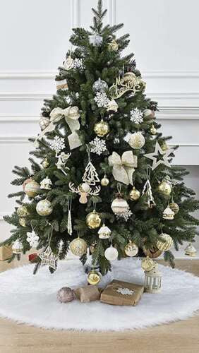 Bijeli Tepih za Ispod Božićnog Bora 120 cm