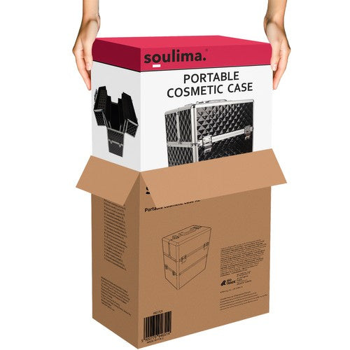 XL Kozmetički Kofer 42.5 x 35 x 24.5 cm Crno-Srebrni