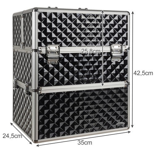XL Kozmetički Kofer 42.5 x 35 x 24.5 cm Crno-Srebrni