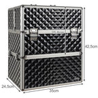 XL Kozmetički Kofer 42.5 x 35 x 24.5 cm Crno-Srebrni