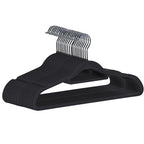 Baršunaste Vješalice za Odjeću 20 Komada Crne 22.5 x 45 x 0.6 cm
