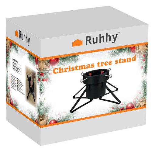 Stalak za Božićno Drvce 48 x 20 cm Crni s Posudom za Vodu