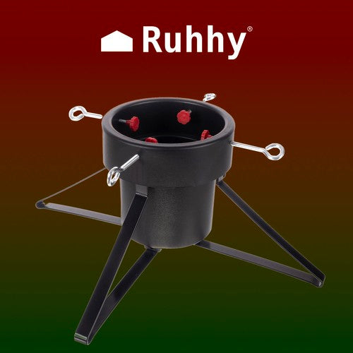 Stalak za Božićno Drvce 48 x 20 cm Crni s Posudom za Vodu