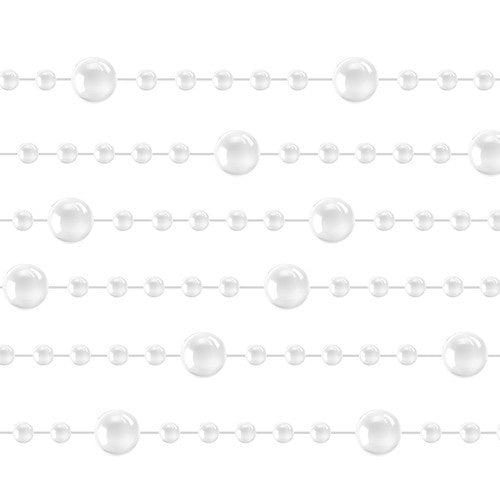 Božićna Girlanda s Perlama 5 m, Biserna Bijela