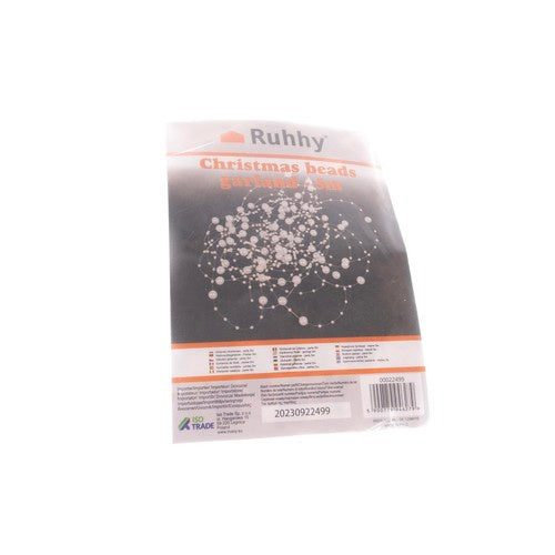 Božićna Girlanda s Perlama 5 m, Biserna Bijela