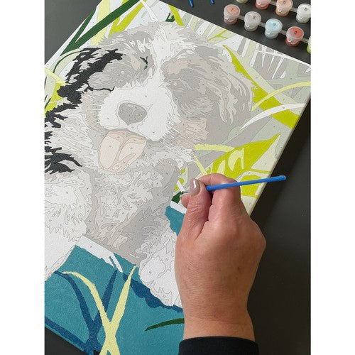 Slikanje Po Brojevima 40x30 cm – Pas, Platno na Drvenom Ramu