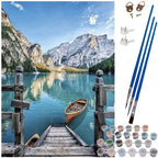 Slikanje po Brojevima 40x50 cm, Planinski Pejzaž, Višebojno, Platno na Drvenom Ramu