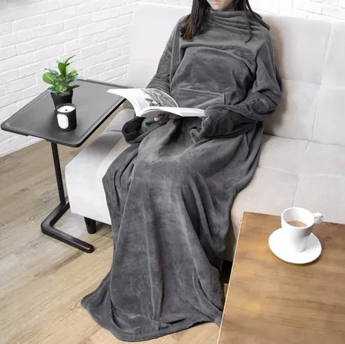 Sivi Ogrtač Deka s Rukavima XXL 210x210 cm