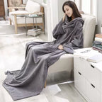 Sivi Ogrtač Deka s Rukavima XXL 210x210 cm