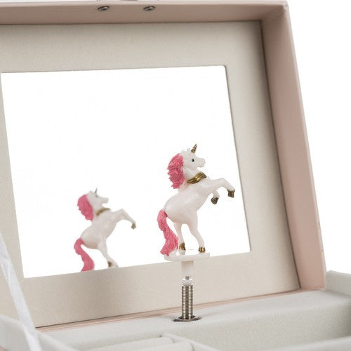 Kutija za Nakit s Glazbenom Kutijom Jednorog 15 x 9 x 13 cm Roza