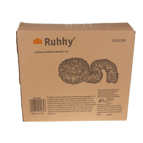 Božićna Girlanda za Bor 6 m Zelena, 15 cm