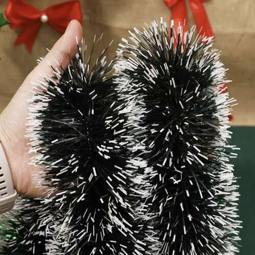 Božićna Girlanda za Bor, Okićena Snijegom, 6 m, 15 cm, Zelena-Bijela