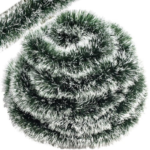 Božićna Girlanda za Bor, Okićena Snijegom, 6 m, 15 cm, Zelena-Bijela