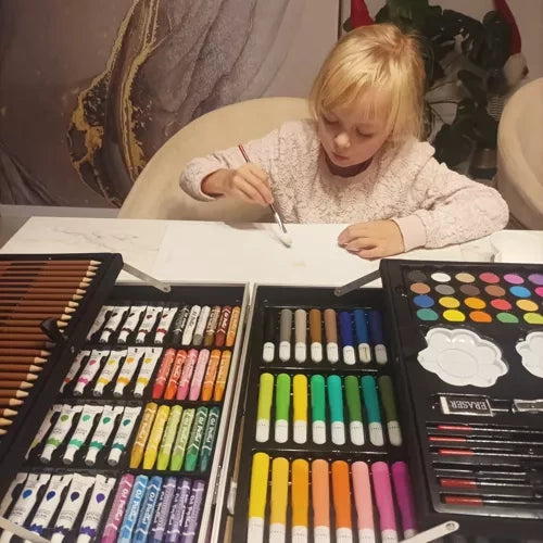 Slikarski Set u Koferu 144 Dijela, Roza, 34 x 23 x 8.5 cm