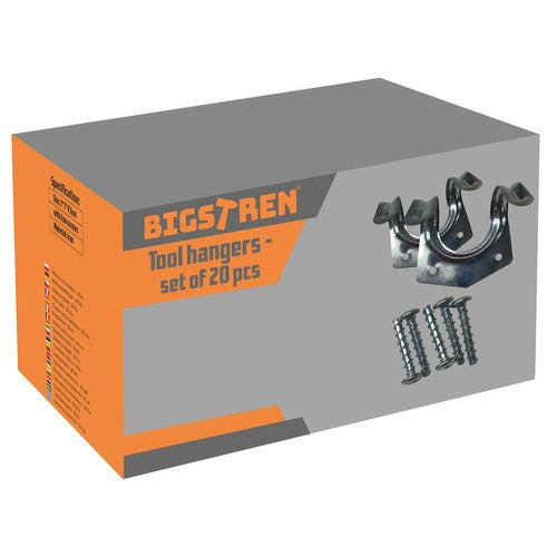 Metalni Vješalice za Alat 20 Komada, 6.5 x 7 x 5.5 cm, Srebrne