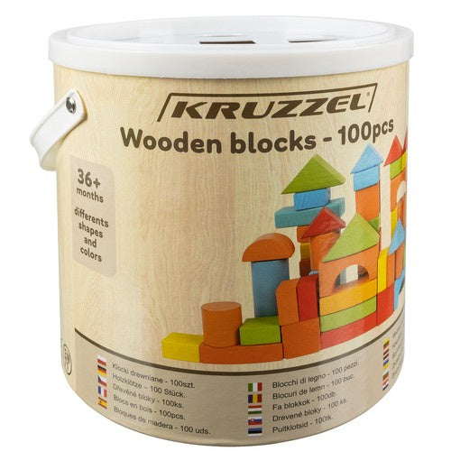 Drvene Kocke - 100 Kocki + Kanta + Sorter + Torba