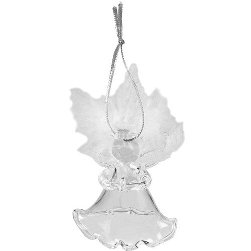 Set Prozirnih Kuglica Anđela s Perjem 6 Komada 5 x 4.3 x 2.8 cm
