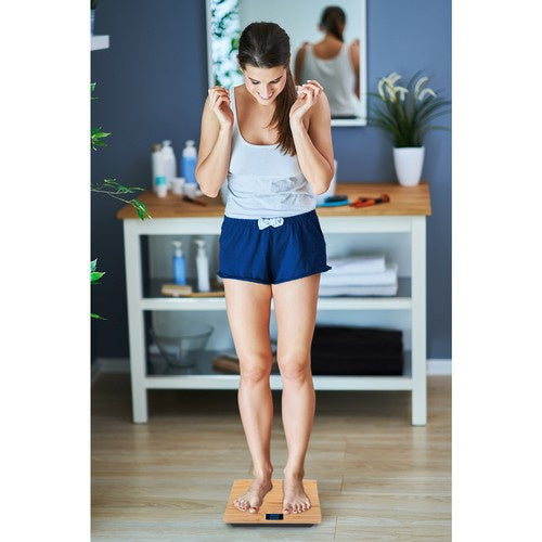 LCD Digitalna Vaga za Kupaonicu od Bambusa 28 x 28 cm do 180 kg