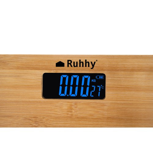 LCD Digitalna Vaga za Kupaonicu od Bambusa 28 x 28 cm do 180 kg