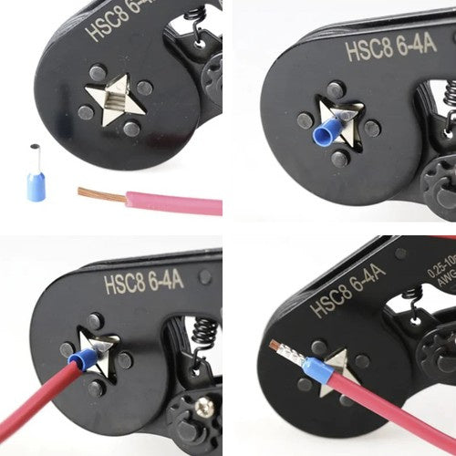 Alat za Krimpanje Kabelskih Stopica 0.25-10 mm2 s 1200 Čahura i Organizatorom, Crno-Narančasti, 17 x 7.2 cm