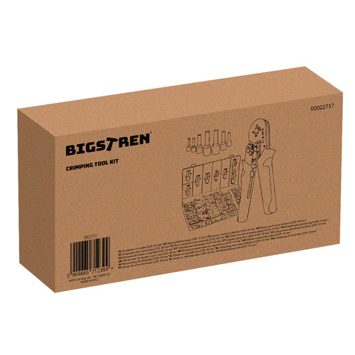 Alat za Krimpanje Kabelskih Stopica 0.25-10 mm2 s 1200 Čahura i Organizatorom, Crno-Narančasti, 17 x 7.2 cm