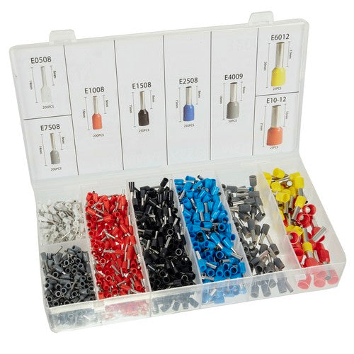 Alat za Krimpanje Kabelskih Stopica 0.25-10 mm2 s 1200 Čahura i Organizatorom, Crno-Narančasti, 17 x 7.2 cm